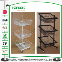 Pop Drahtkorb Rolling Floor Display Stand für Snacks